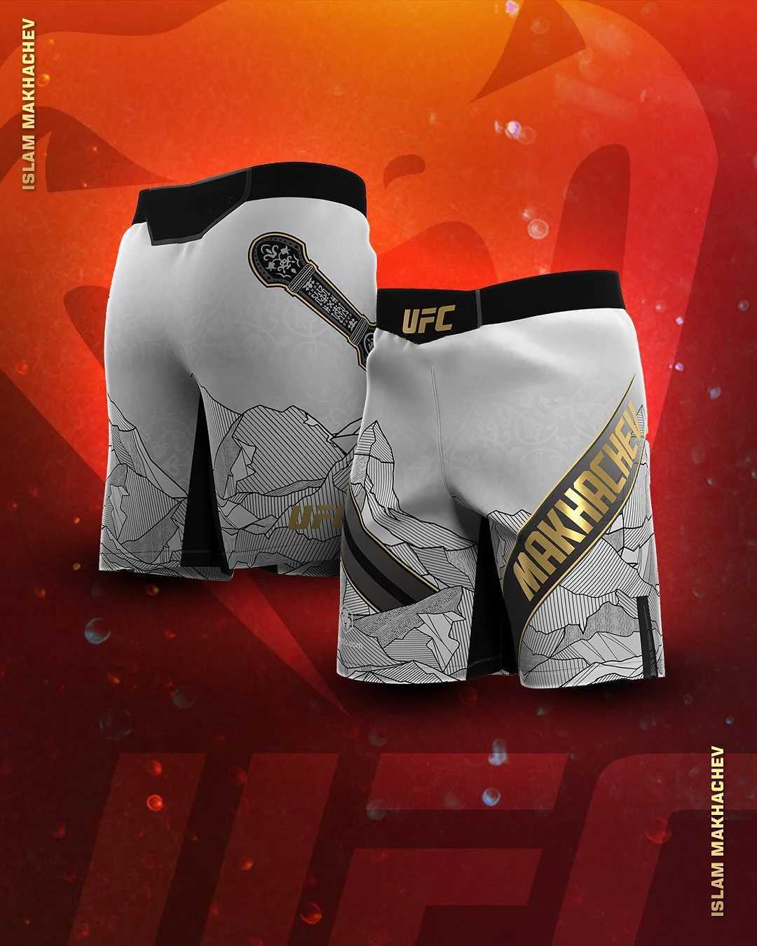 Islam Makhachev Boxing Training Shorts Men Fitness Running Casual Fashion Shorts Loose Breathable Comfortable Sports Shorts X260306