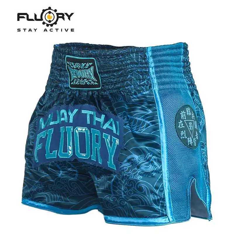 FLUORY Style Muay Thai Shorts Print Free Combat Mixed Martial Arts Boxing Training Match Pants Leisure Style X2603061