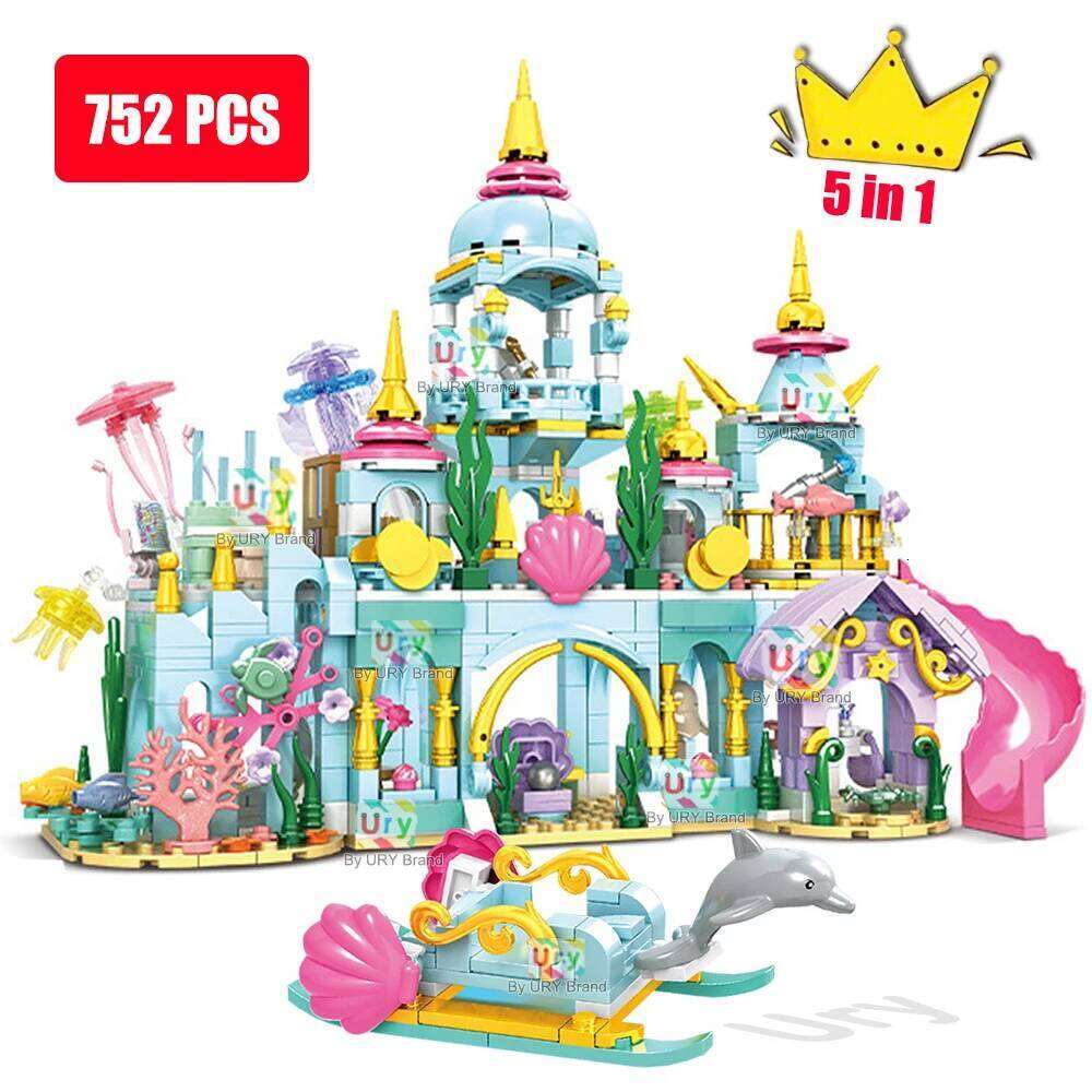 Friends Princess Undersea Palace Luxury Castle Playground House Ocean Adventure Treasure Building Blocks Set Toy for Girl Gift Z260305