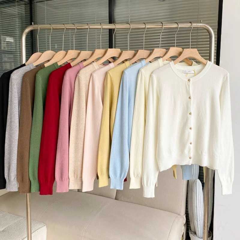 Korean Fashion Button Up Cardigans 2026 Autumn Winter Casual Warm O-neck Long Sleeve Single Breasted Slim Knitwears Sweater M260306