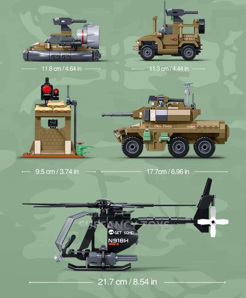 NEW Sluban Military Joint Assault Operations Bricks EBRC Reconnaissance Armored Vehicle Helicopter MBT Building Blocks DIY Toys Z260305