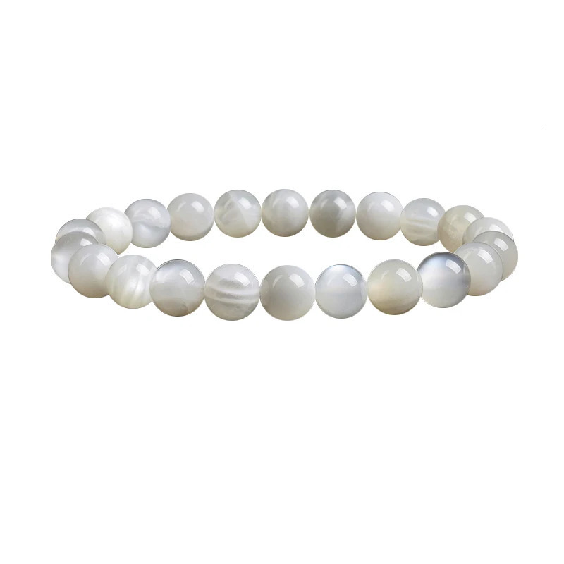Real Natural White Moonstone Bracelet Genuine Moon Stone Beads Elastic Bracelets for Women Men Premium Gift 8mm Gemstone Jewelry 260302