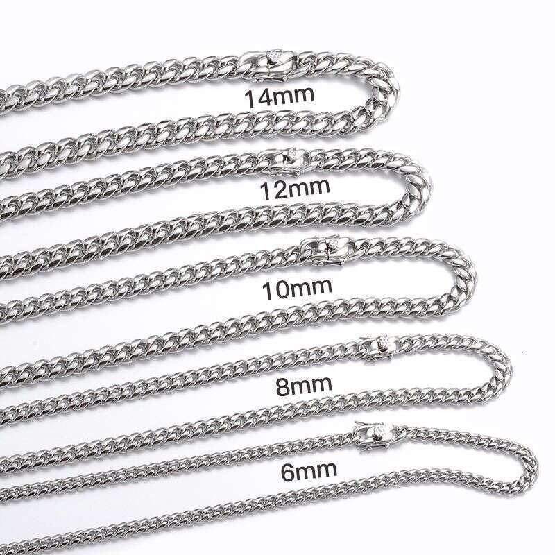 Cuban Necklace Unisex Ins Style Hip Hop European American Stylish Washed Colorless Thick Men's Chain