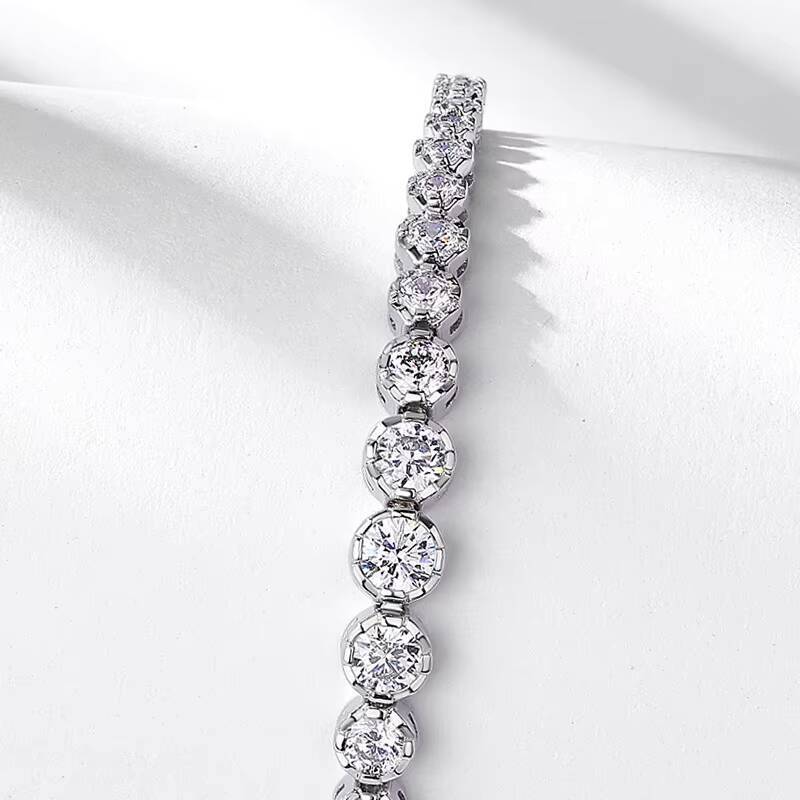 Luxury 6-8 Inch VVS Moissanite Tennis Bracelet 925 Sterling Silver Gold Lab Grown Diamond Jewelry for Men Women
