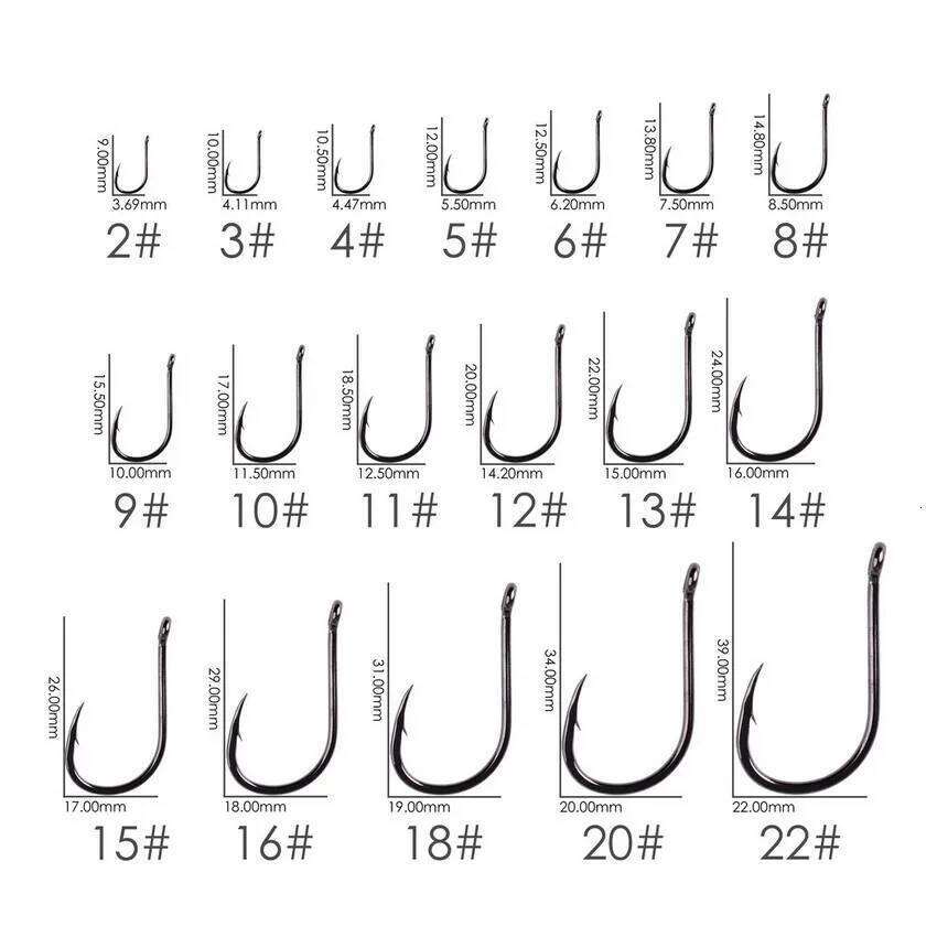 50pc / 20pc High Carbon Steel Hooks Set Barbed Single Circle Carp Hook Sea Fishinhook Fly Fishing Tackle Box Accessories S260305