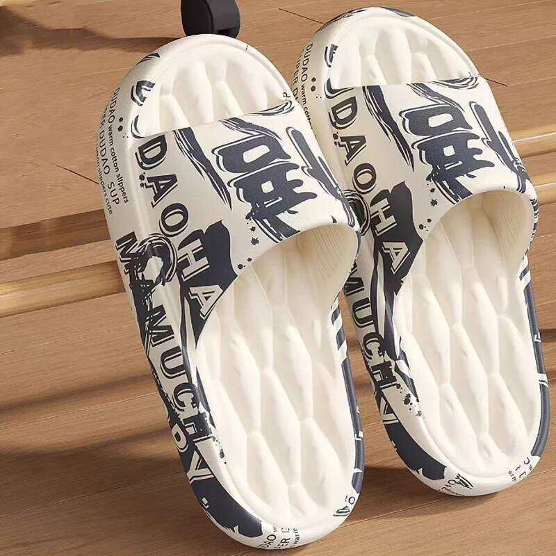 Big Size 48-49 Men Slippers Soft Sole EVA Indoor Outdoor Open Toe Flip Flops Non-Slip Beach Flat Sandals Printing Slides