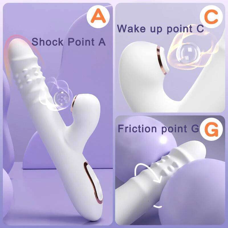 Vibrator Thrusting Dildo multiple vibration/sucking modes, Multifunctional waterproof Sex Toys Thrusting, with Licking W260305