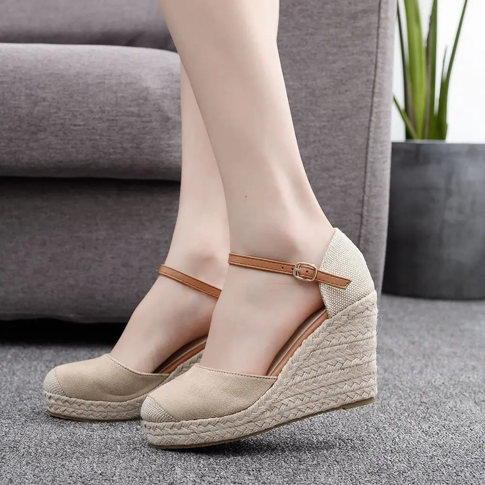 Shoes for Women Summer Fashion Sandals Platform Women Wedges High Heel Casual Ankle Strap Sandals Comfortable Zapatos De Mujer 260305