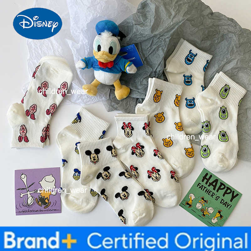 Disney 7 Pairs/Pack Cartoon Women Socks Mickey Mouse Donald Duck Mickey Minnie Cute Ankle Socks Girls Kawaii Sock H260306