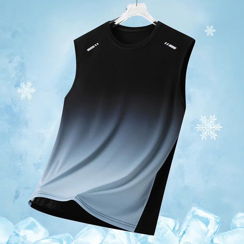 Mens Gradient Sports Vest Lightweight Sleeveless round Neck T-Shirt Summer Running Trendy Loose Fit Youth Cross-Border 260306