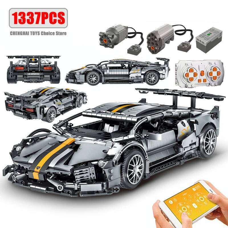 Technical APP Remote Control Moter Power Sport Car Building Blocks Bricks Speed Racing Supercar Sets Toys For Kids Models Gifts Z260306