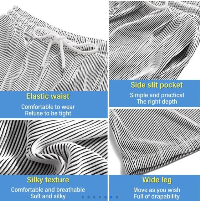 Summer Ice Silk Loose Pants for Men Wide Leg Casual Pants Premium Quality Loose Drape Pants 260306