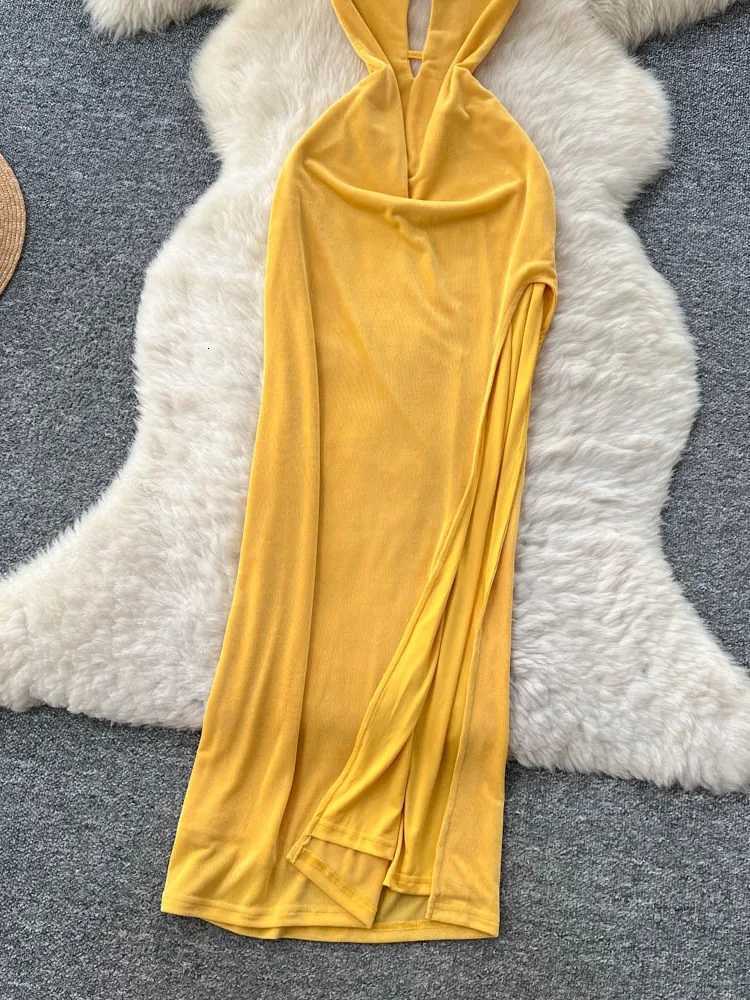 French Womens Dress 2025 Summer Slit Camisole Dress Summer Womens Long Dress X260306