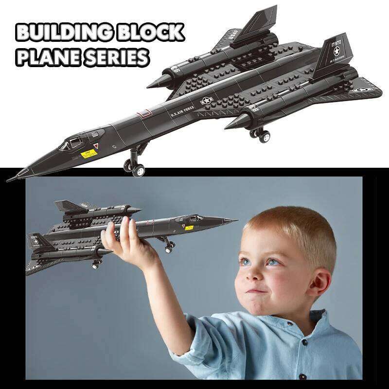 New WWII SR-71 Blackbird Spy Plane Fighter Military Aircraft Soldier Building Blocks Sets Airplane Model Dolls Brick Toys Kids Z260306