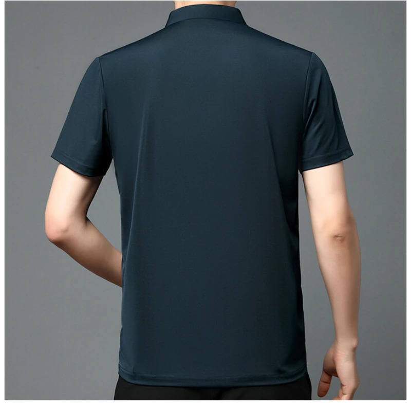 Mens Clothing Summer Polo Shirt Seamless Scissors Collar Golf Short Sleeve Seamless Cool Feeling T-shirt 260304