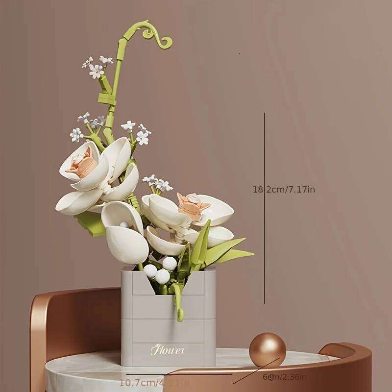 Creative assembling bouquets of eternal flowers building block ornaments give holiday gifts to relatives and friends Z260306