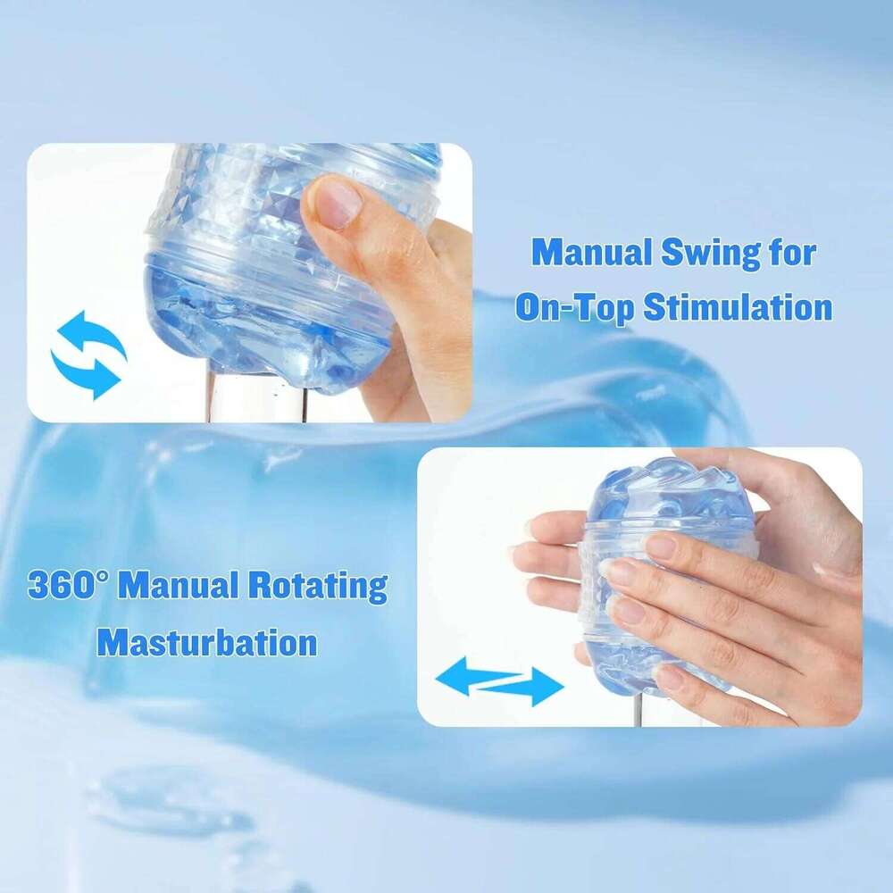 kaifutong Manual Spiral Motion Male Masturbator Sleeve Adult Toys for Men Realistic Pocket Pussy Open Ended Crystal Sex Toy W260305