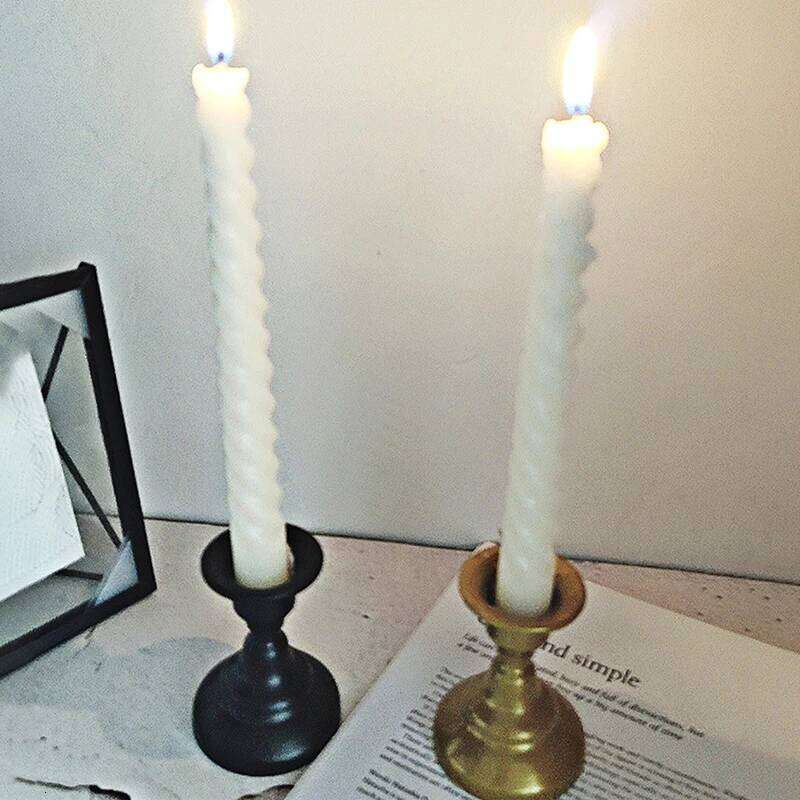 Vintage Metal Holders Pillar Iron Art Candlestick For Wedding Party Decor Mini Retro Candle Stick Stand XJ260305