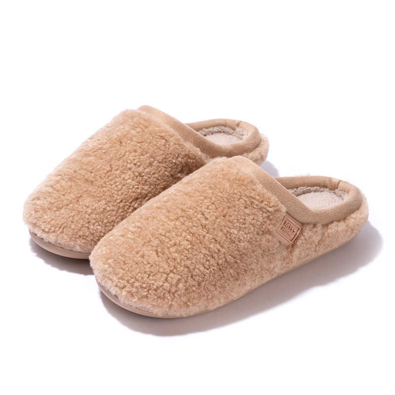 2025 Autumn Winter Plush Slippers for Women Home Indoor Non-Slip Warm Floor Fleece Cotton Slippers Men Maternity Shoes S260305