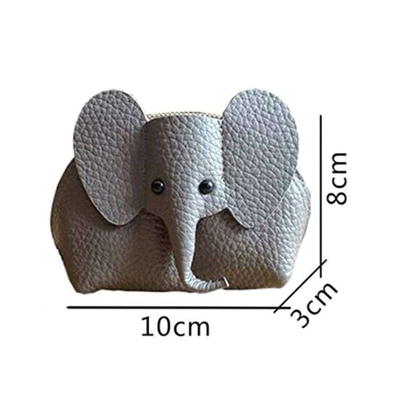 PU Leather Elephant Money Bag Women Coin Purse With Ring Multifunctional Zipper Storage Bags Key Case C260304