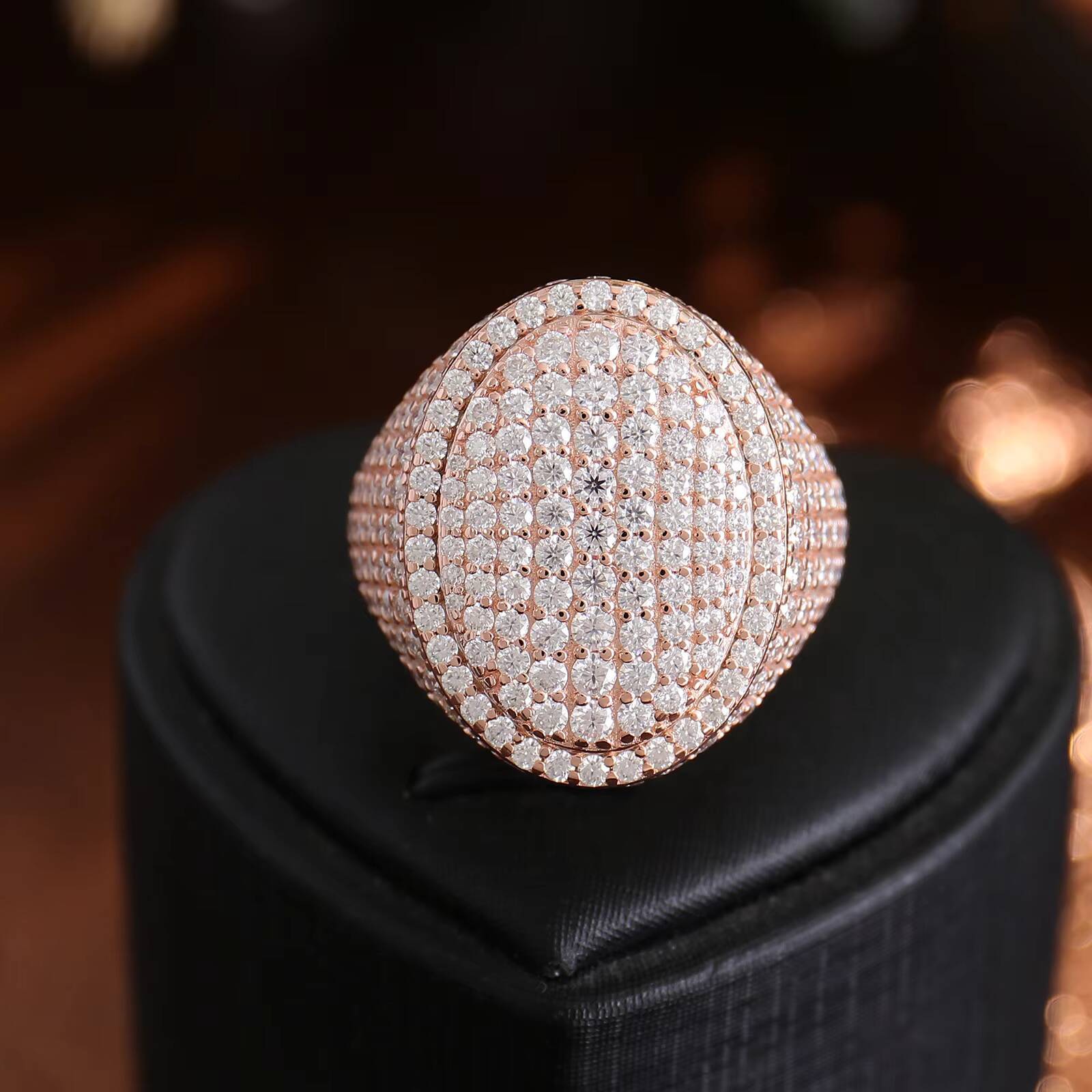 Customized 10k 14k 18k Solid Gold 2ct Moissanite Round Cut Engagement Ring for Men igi Lab Diamond GRC Lab Gem Available