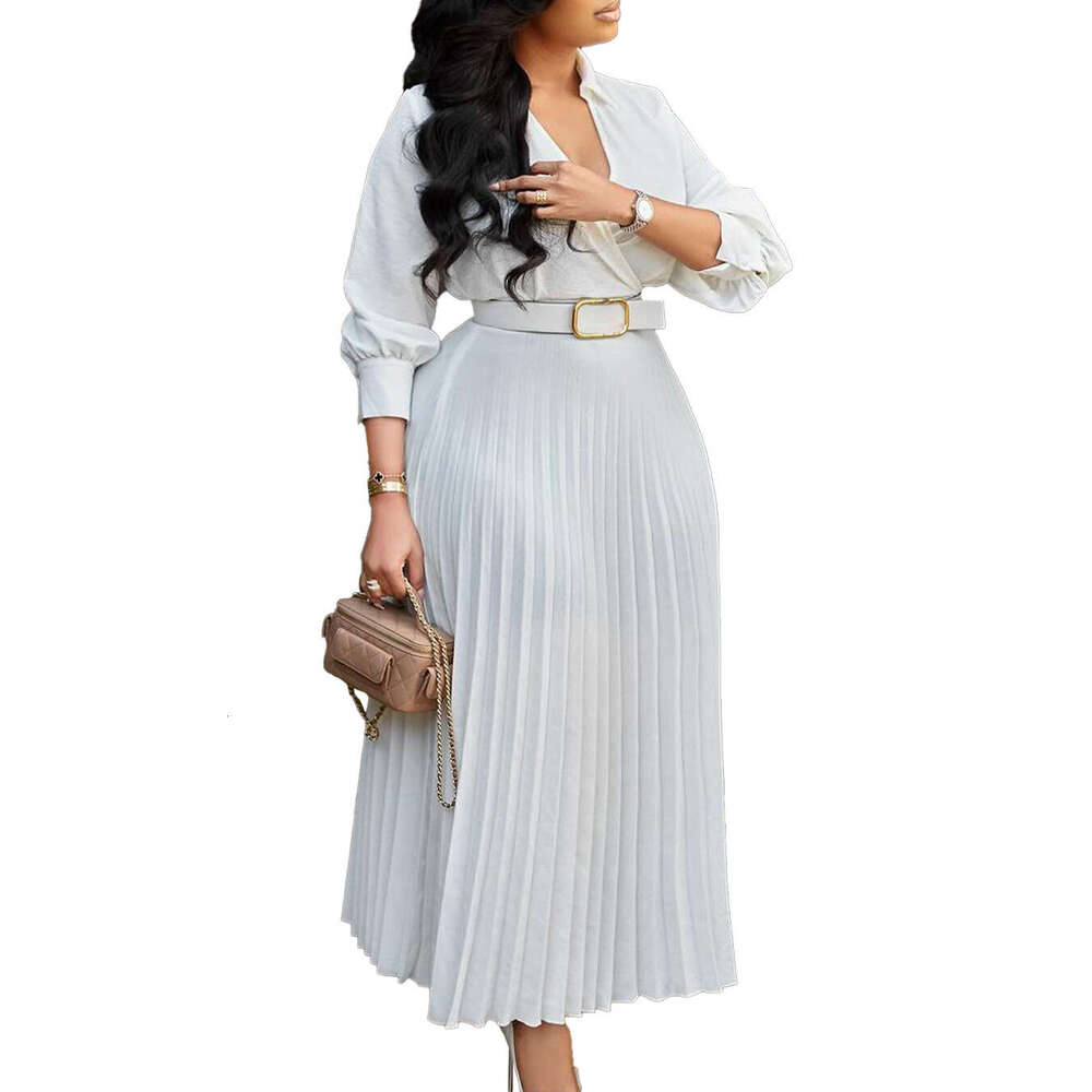 Independent website foreign trade 2026 summer new European and American women's clothing solid color plus-size cross-border dress
