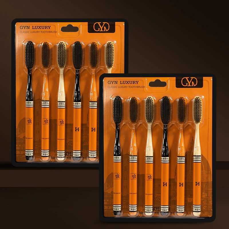This 12-pack of high-end adult toothbrushes with extended heads and soft bristles is designed as a convenient household set.T260306