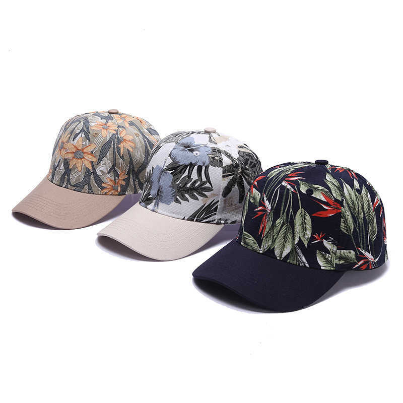 Korean-style unisex floral baseball cap outdoor printed sun hat fashionable duckbill cap sun protection hat S260306