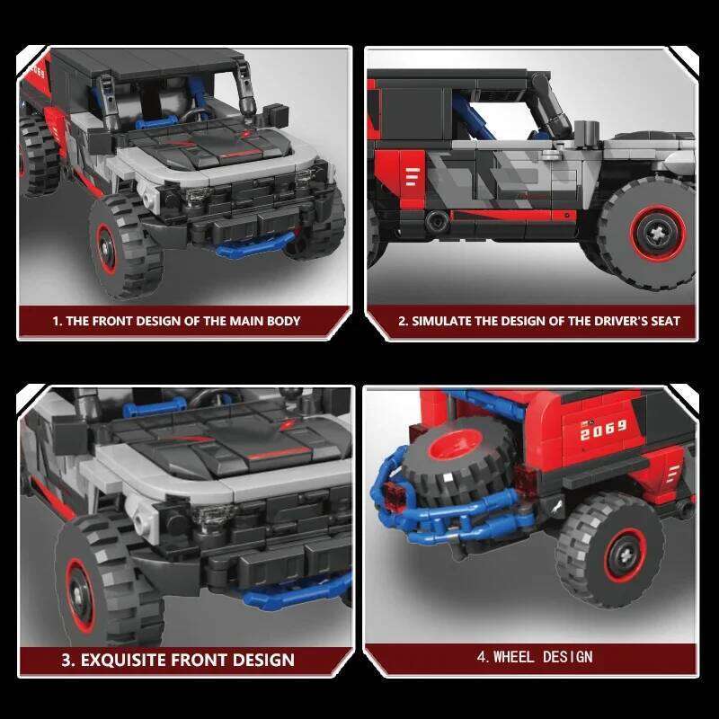 438PCS Off Road Rally Car Building Blocks City SUV Racing Vehicle Model MOC Bricks Educational DIY Toys For Kids Holiday Gifts Z260305