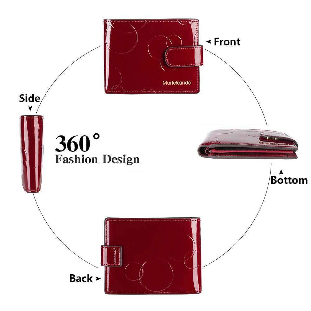 Fashion women's wallets Patent leather RFID Blocking Card Holder Purses for Women Short Bifold Wallet with Coins Pocket Handbags C260304
