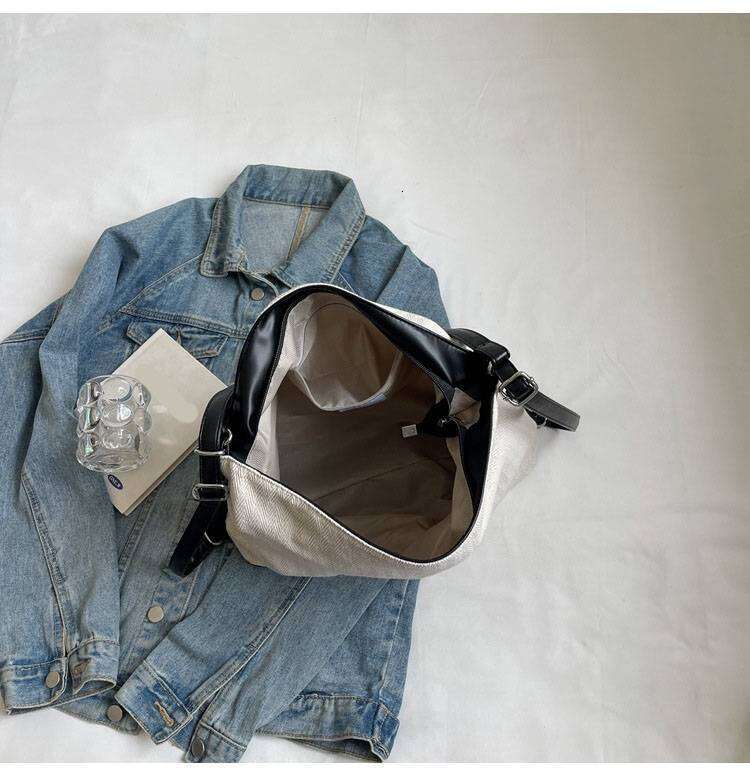Korean Style Casual Letter Printed Large Capacity Canvas Bag New Unique Tote With Minimalist That Can Also Be Used As A Backpack XIU LAI SI