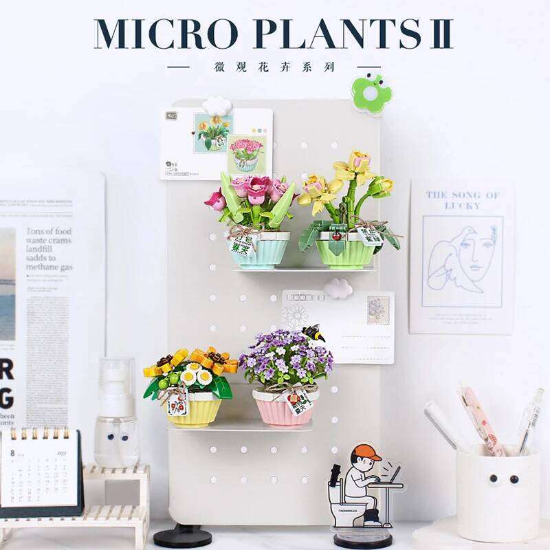 Creative Mini Flower Pot Building Blocks Green Plant Bouquet Small Bonsai Home Decoration Children's Educational Toys Girl Gift Z260306