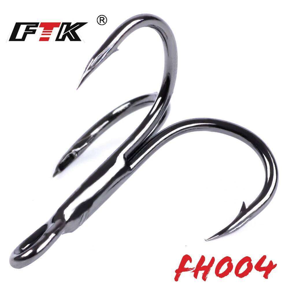 FTK 15-20PCS Treble 2# 4# 6# 8# 10# High Carbon Steel Hook Overturned Hooks Bass Fishing Tackle Tools S260305