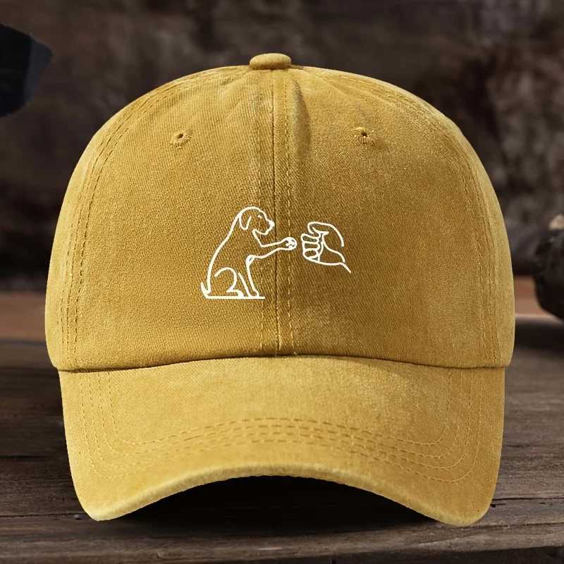 Dog paw printed baseball cap adjustable for both men and womensuitable for outdoor sun shadingfishing travel and casual wear S260306