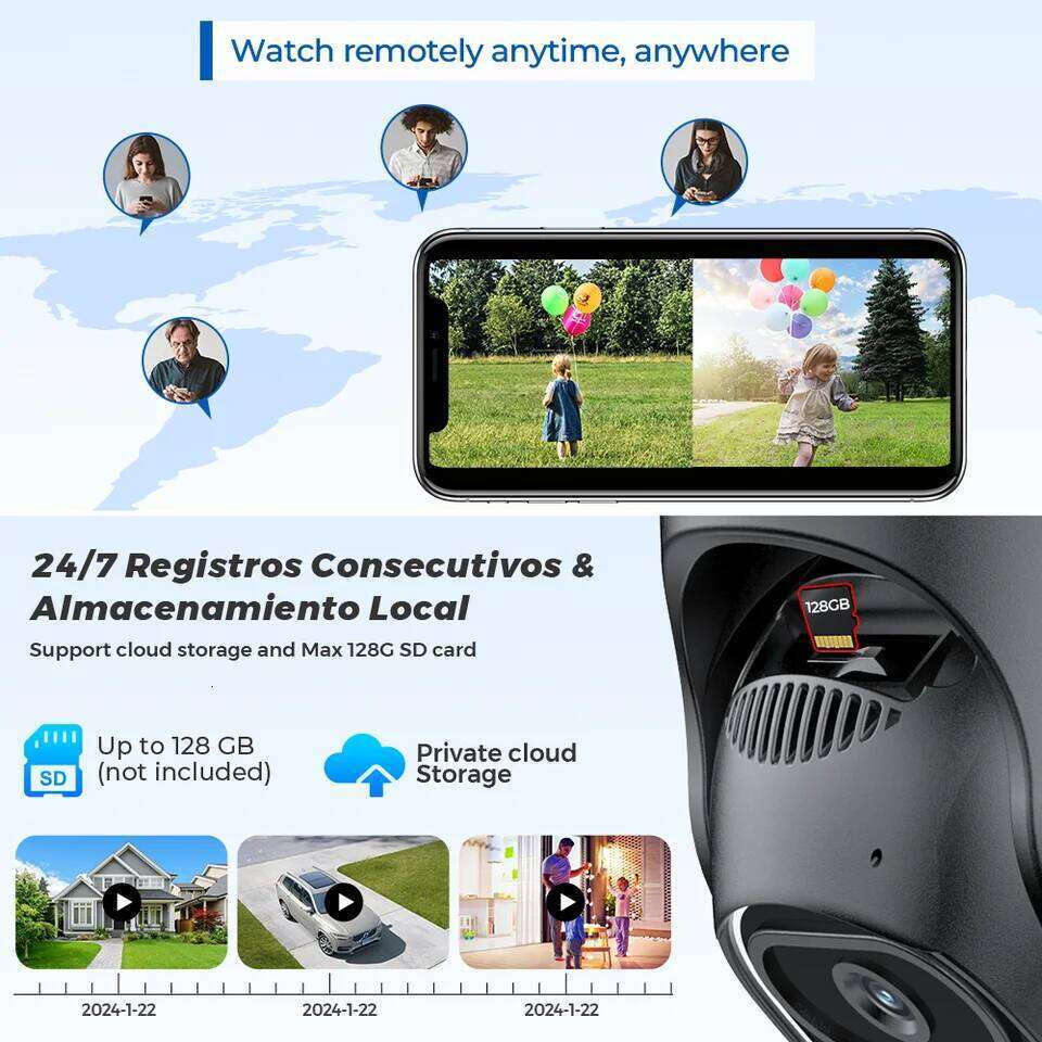 12MP 6K PTZ 8X Digital Zoom Outdoor Dual Screens Wifi Surveillance Night Vision CCTV IP Security Camera ICSEE 26W0306
