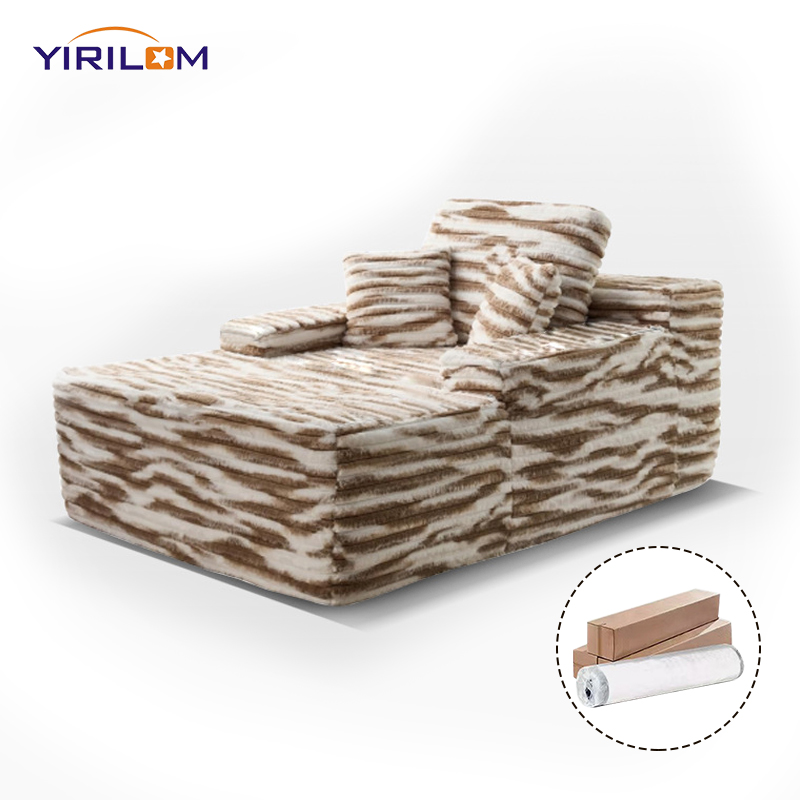 Hot-selling Compressed Foam Sofa No Assembly Required Corduroy Fabric Vacuum Compression Sofa Bed Lounge Couch