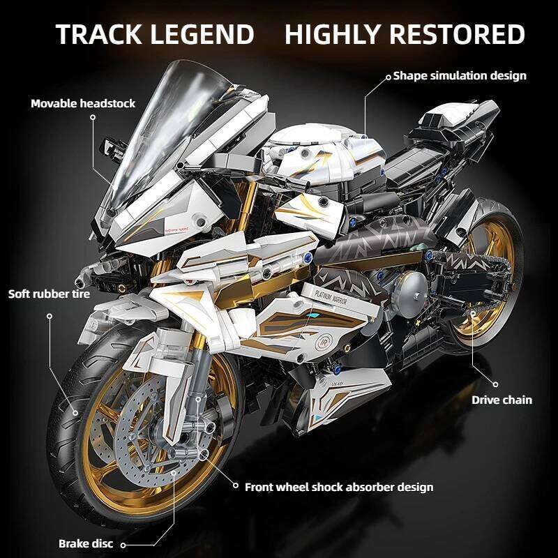 TOYLINX Alloy Motorcycle Desktop Decorations 2045PCS Racing Building Block Model Kid Toys Christmas Easter Festive Gift Giving Z260305