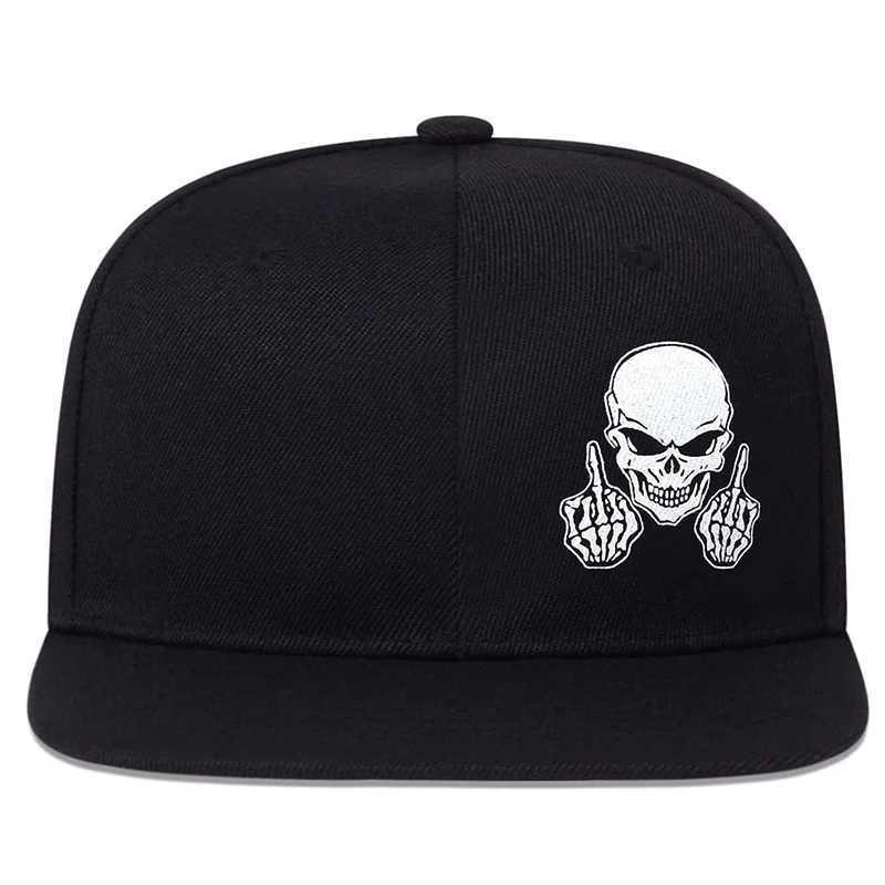 Unisex Skeleton Finger Embroidery Hip-hop Hats Spring Autumn Outdoor Adjustable Casual Baseball Caps Men Women Sunscreen Hat S260306