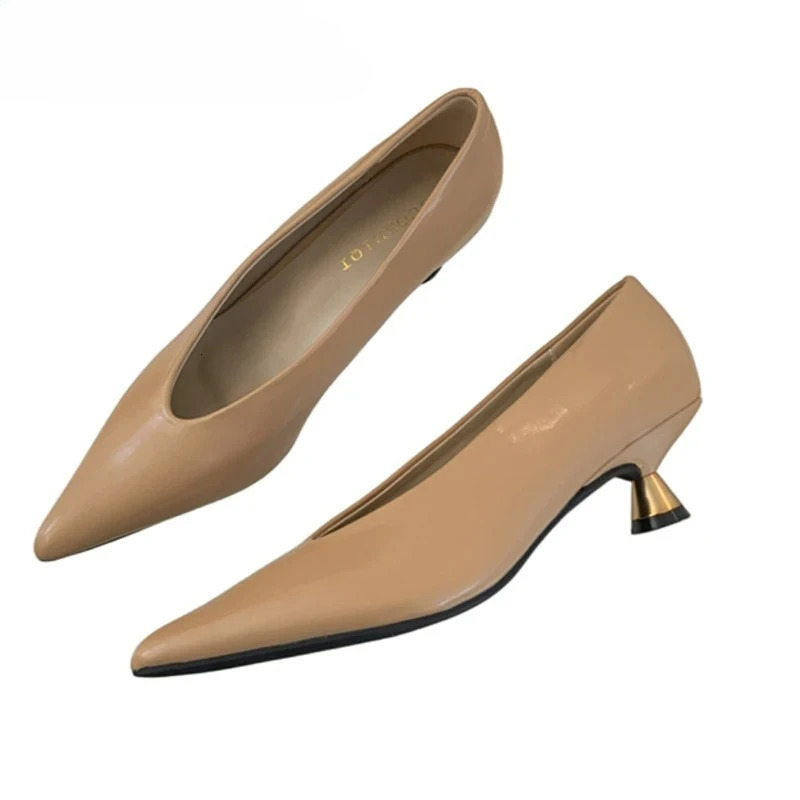 er Patent Leather Pointed Toe Women Pumps Shoes Fashion Shallow Slip On 2026 Spring Autumn Dancing Party Low Heel Shoes 260303