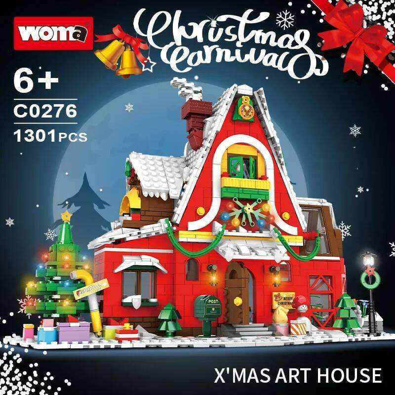 New City Creativity Winter Village ART House Model Building Blocks Bricks Kids Toys Christmas Gifts Z260305