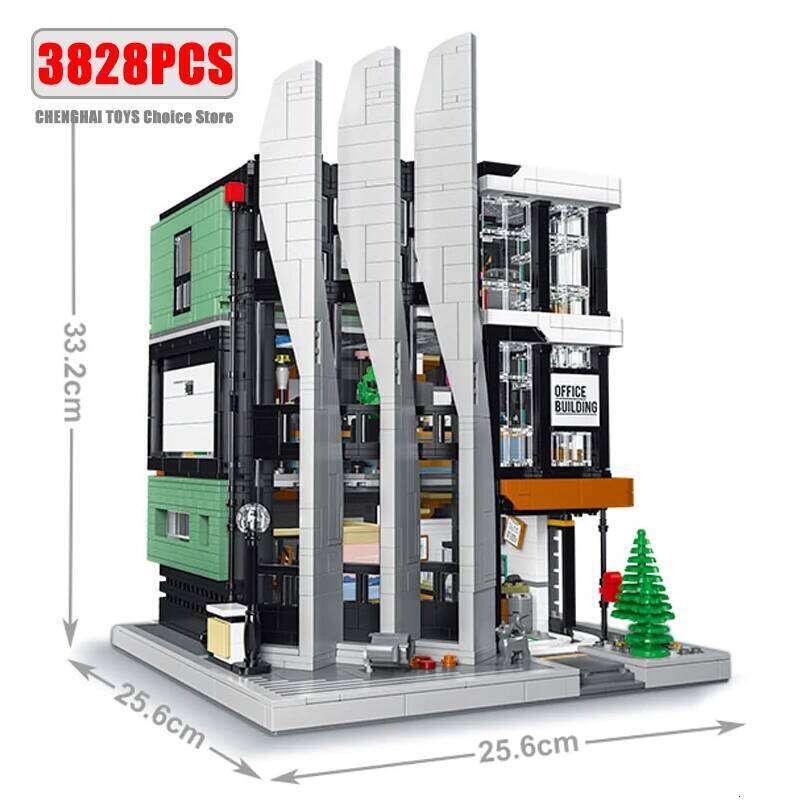 MOC-129253 Creative The Office 'Boss on top' Modular City Architecture Building Blocks Model Street View Bricks Set Kid Toy Gift Z260306