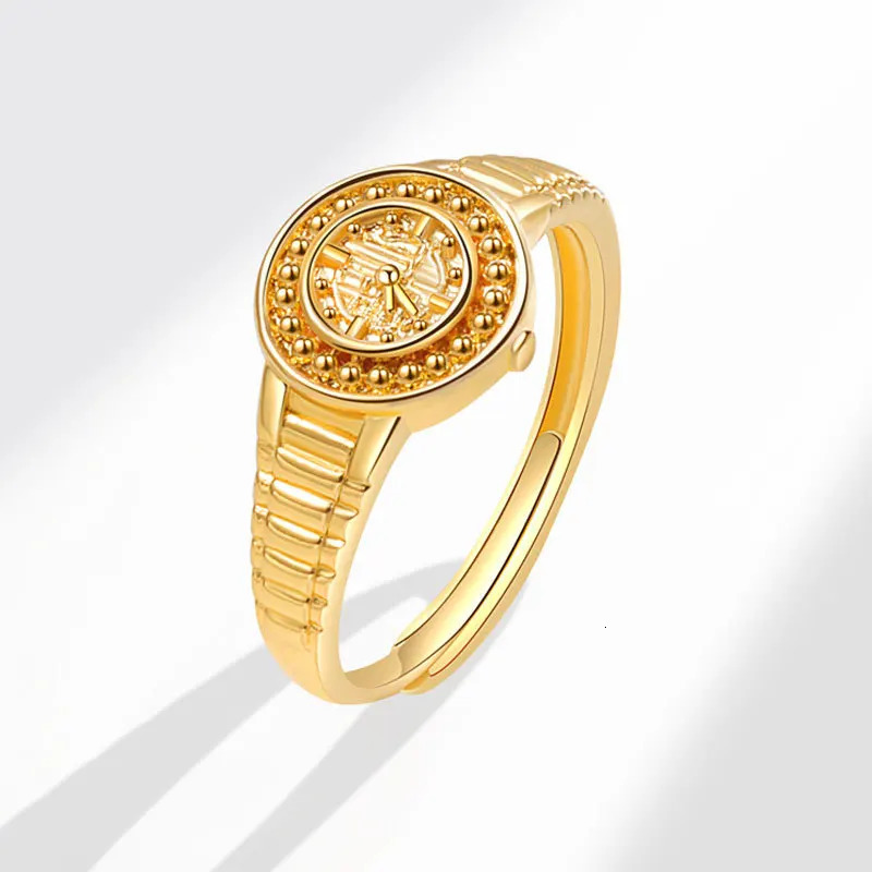 European and American wholesale selling Golden small gold watch ring for women 520 I love you clock watch ring ins Valentine 260302