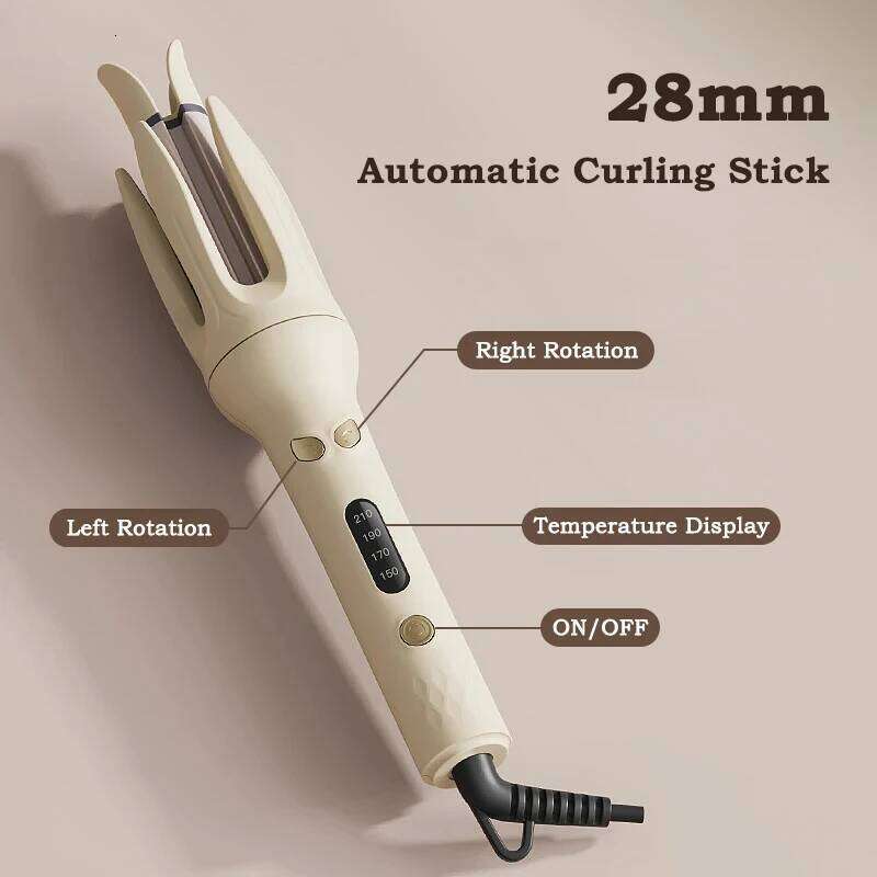 Automatic Curler 28mm Negative Ions Electric Ceramic Hair Stick Rotating Curl Waves Anti-Tangle Curling Iron Styler 26Y0306