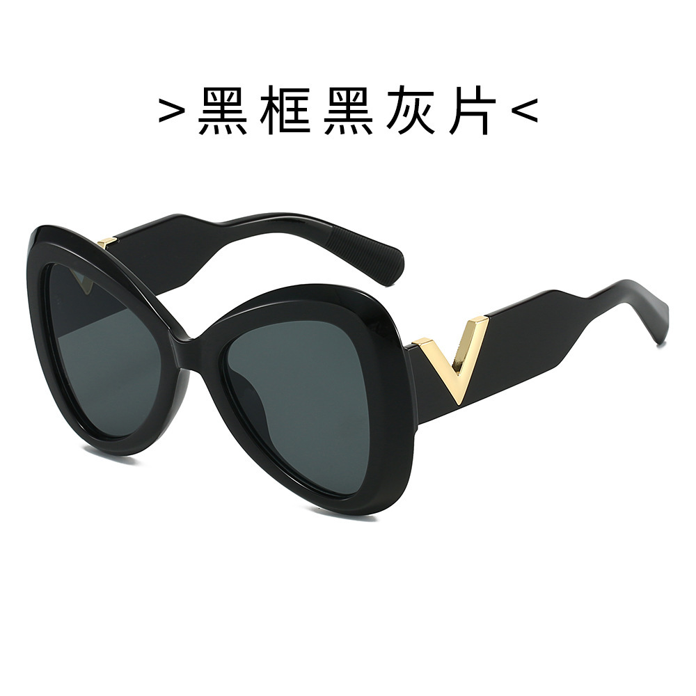 25 new stylish sunglasses for women, high-end, face-slimming, UV protection, large frame, retro cat-eye polarized glasses