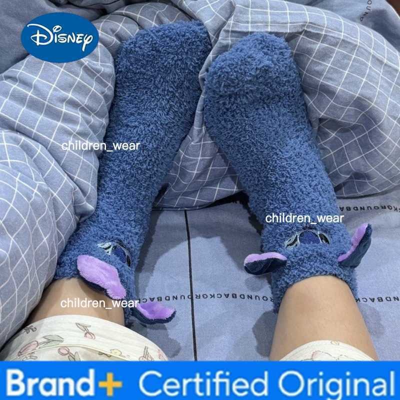 Disney Cartoon Stitch Thermal Socks Coral Fleece Non Slip Floor Socks Warm Plush House Socks Winter Home Couple Socks Christmas Gift H260306