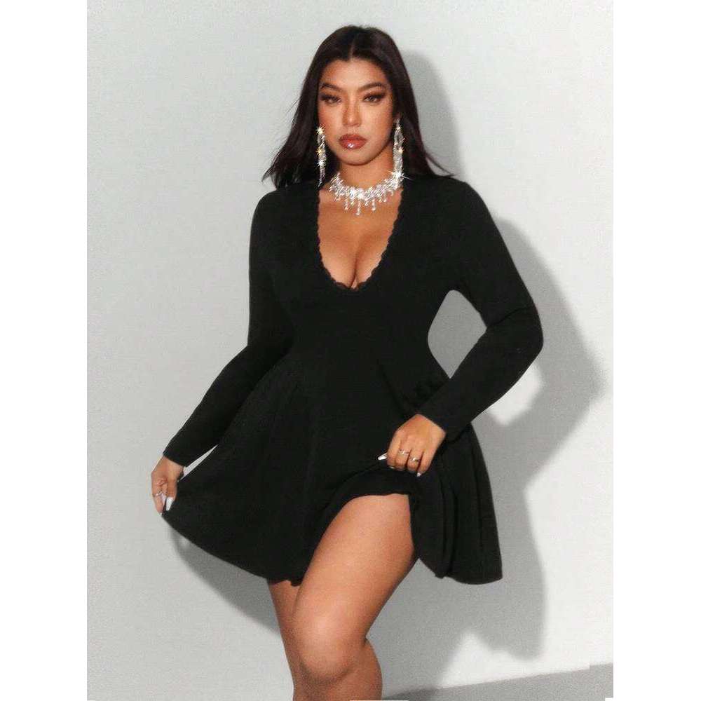 plus Lace Sexy Elegant Gown for Women Big Size Party Outerwear Fashionable Casual Dress