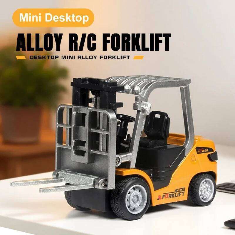 Mini RC Forklift 1/64 Alloy Desktop Remote Controlled Car Toy Engineering Vehicle App Control Cars Trucks Christmas Gifts Kids C260305
