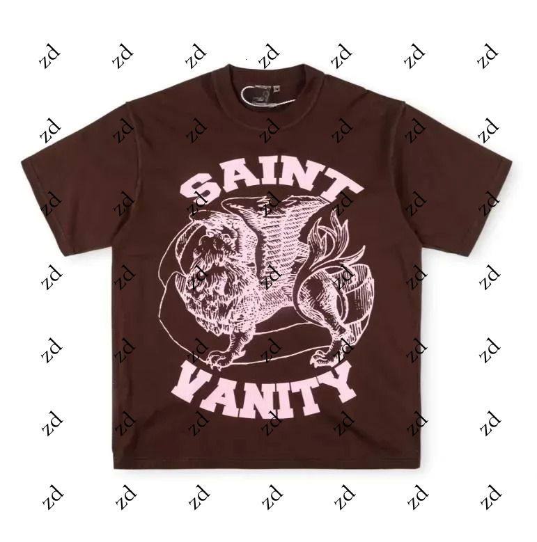 saintvanity Shirt Mens Designer t shirt saint vainty popular retro high street womens sleeved shorts ins same style letter printed casual short 5ff