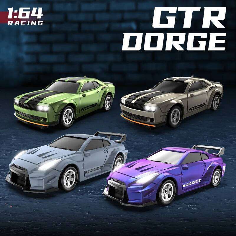 Hot Item 1:64 Scale Mini Remote Control RC High-Speed Drift 4WD Racing Car with Lights Toy for Boys Birthday Gift C260305