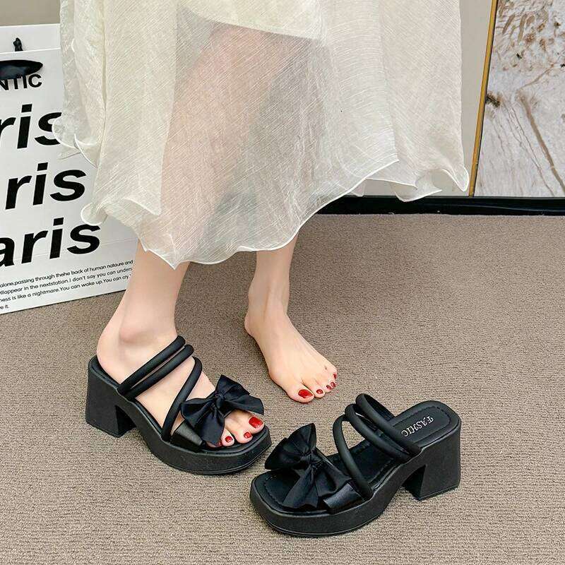 2026 Summer New Fashionable Bow Design High Heel Comfortable and Lightweight Open toed Sandals